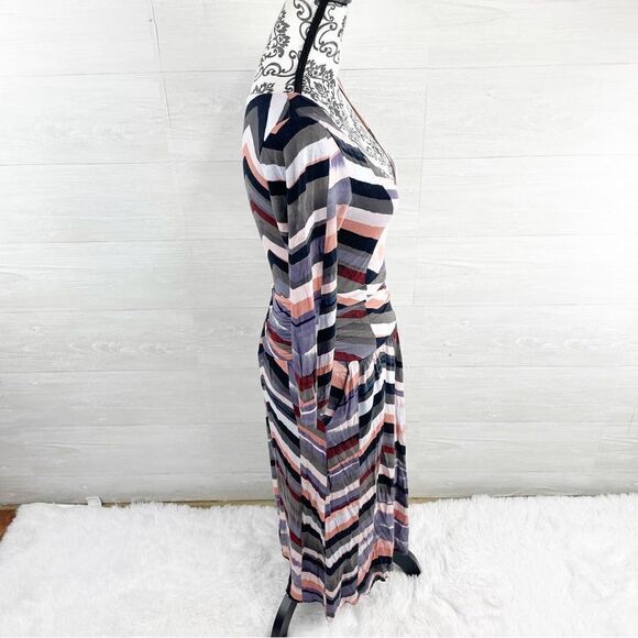Anthropologie Maeve Novela Chevron 3/4 Sleeve Maxi Dress - Picture 6 of 11